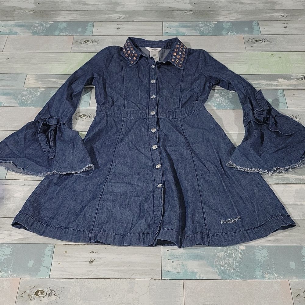 Bebe Girls Bell Sleeved Denim Dress sz Medium (10-12)